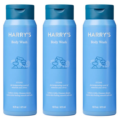 Picture of Harry's Men's Body Wash Shower Gel - Stone, 16 Fl Oz (Pack of 3)
