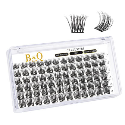 Picture of B11 Mixed Tray DIY Eyelash Extensions 72 Clusters B&Q LASH Eyelash Extensions Volume Wispy Individual Clusters at Home Lash Extensions (B11,D-10-16MIX)