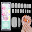 Picture of Saviland Midium Square Nails Tips - 360PCS Matte Soft Gel Nails Tips 15 Sizes Full Cover Gel x Nails False Nails Tips for Nail Extension No Need to File No Base Gel Needed French Nails Manicure