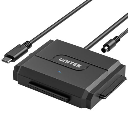 Picture of Unitek IDE/SATA to USB C 3.0 Adapter, Universal IDE Hard Drive Little Triangle pro Converter for 2.5"/3.5" Inch IDE and SATA External HDD/SSD, Support 10TB