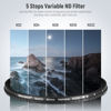 Picture of NEEWER 62mm HD Variable ND Filter ND2-ND32 (1-5 Stops) No X Cross/Optical Glass/30 Layer Nano Coated/Ultra Slim Aluminum Alloy Frame/Water Repellent/Anti Scratch Adjustable Neutral Density Filter