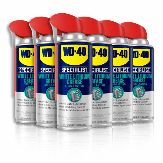 GetUSCart WD40 Specialist White Lithium Grease Spray with SMART STRAW SPRAYS 2 WAYS, 10 OZ [6