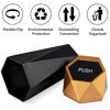 Picture of JUSTTOP Car Trash Can with Lid, Diamond Design Small Automatic Portable Trash Can, Easy to Clean, Used in Car Home Office (Gold)