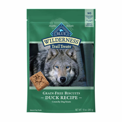 Picture of Blue Buffalo Wilderness Trail Treats High Protein Grain Free Crunchy Dog Treats Biscuits, Duck Recipe 10-oz Bag