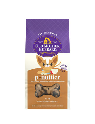 Picture of Old Mother Hubbard by Wellness Classic P-Nuttier Natural Dog Treats, Crunchy Oven-Baked Biscuits, Ideal for Training, Mini Size, 5 Ounce Bag