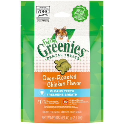 Picture of FELINE GREENIES Adult Natural Dental Care Cat Treats, Oven Roasted Chicken Flavor, 2.1 oz. Pouch