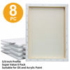 Picture of FIXSMITH Stretched White Blank Canvas - 12 x 16 Inch, Bulk Pack of 8, Primed, 100% Cotton, 5/8 Inch Profile of Super Value Pack for Acrylics,Oils & Other Painting Media.