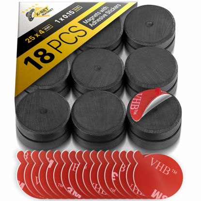 X-bet Magnet Adhesive Magnets for Crafts - 100 Pcs Flexible Round Magnets with Adhesive Backing - Small Sticky Magnets - Magnetic Dots