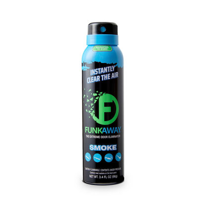 Picture of FunkAway Smoke Odor Eliminator Spray for Air, 3.4 oz., Eliminates Extreme Cigarette, Cannabis, Cigar and Campfire Smoke Odors, Instantly Refresh Smoky Air