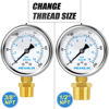 Picture of MEANLIN MEASURE 0~200Psi Stainless Steel 1/4" NPT 2.5" FACE DIAL Liquid Filled Pressure Gauge WOG Water Oil Gas Lower Mount