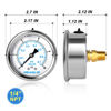Picture of MEANLIN MEASURE 0~10Psi Stainless Steel 1/4" NPT 2.5" FACE DIAL Liquid Filled Pressure Gauge WOG Water Oil Gas Center Back Mount