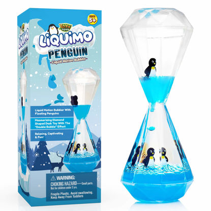 Picture of YoYa Toys Liquimo Penguin - Liquid Motion Bubbler for Kids and Adults - Penguin Theme - Satisfying Sensory Toys for Stress and Anxiety Relief - Fidget Toy Can Be Used as a Colorful Kitchen Timer