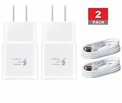 Picture of Samsung 2 Pack Fast Charging Adapter Travel Charger + (2) Micro USB Data Cables - White