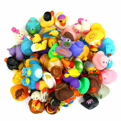 Picture of XY-WQ 25 Pack Rubber Duck for Jeep Ducking - 2" Bulk Floater Duck for Kids - Baby Bath Toy Assortment - Party Favors, Birthdays, Bath Time, and More (25 Varieties)