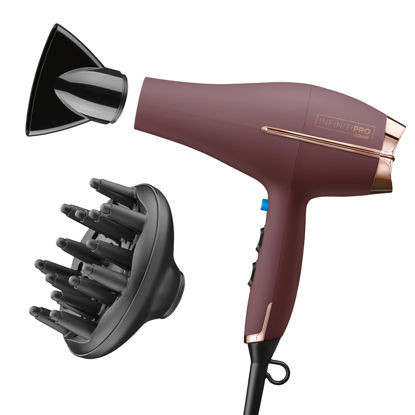 Picture of INFINITIPRO BY CONAIR Hair Dryer with Diffuser, 1875W AC Motor Pro Hair Dryer with Ceramic Technology, Includes Diffuser and Concentrator, Plum - Amazon Exclusive