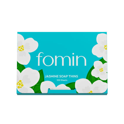 Picture of FOMIN - Antibacterial Paper Soap Sheets for Hand Washing - (100 Sheets) Jasmine Portable Travel Soap Sheets, Dissolvable Camping Mini Soap, Portable Soap Sheets
