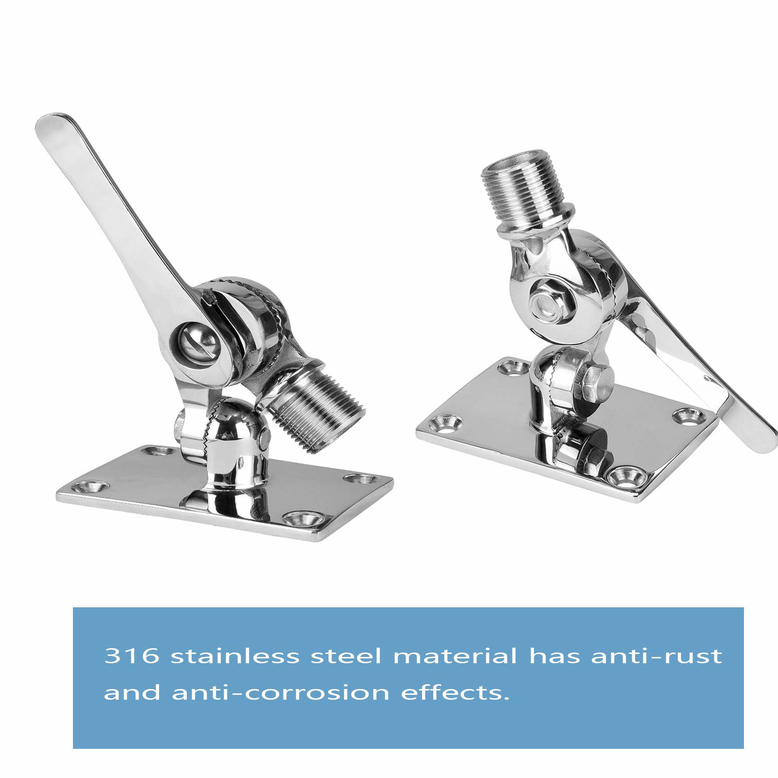 GetUSCart Marine VHF Antenna Mounts, Adjustable Base VHF Antenna Mount