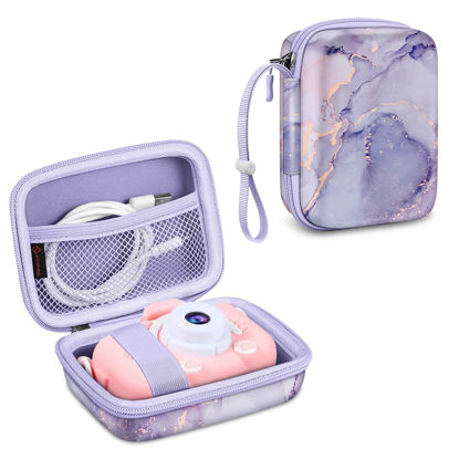 Picture of Fintie Kids Camera Case Compatible with Seckton/GKTZ/WOWGO/OMZER/Suncity/Agoigo/Ourlife/Rindol/Unicorn Toys Digital Camera & Video Camera, Hard Carrying Bag with Inner Pocket, Lilac Marble