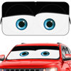 Picture of Car Windshield Sun Shade, Car Sun Shade Funny Car Eyes Sun Visor for Car Windshield, Wear-Resistant Black Tape, Foldable 59‘’x27.5‘’/63''x31.5''