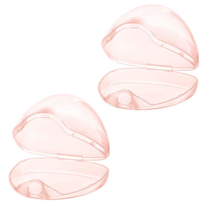 Picture of Accmor Pacifier Case, Pacifier Holder Case, Pacifier Container for Travel, BPA Free,Transparent Pink, 2 Pack