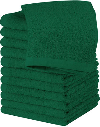 Picture of Utopia Towels Cotton Washcloths Set - 100% Ring Spun Cotton, Premium Quality Flannel Face Cloths, Highly Absorbent and Soft Feel Fingertip Towels (12 Pack, Hunter Green)
