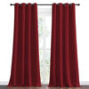 Picture of NICETOWN Burgundy Red Blackout Draperies Curtains - Pair of Grommet Top Thermal Insulated Blackout Decorative Curtains for Thanksgiving Day & Christmas Decor(55 inches Wide by 90 inches Long)