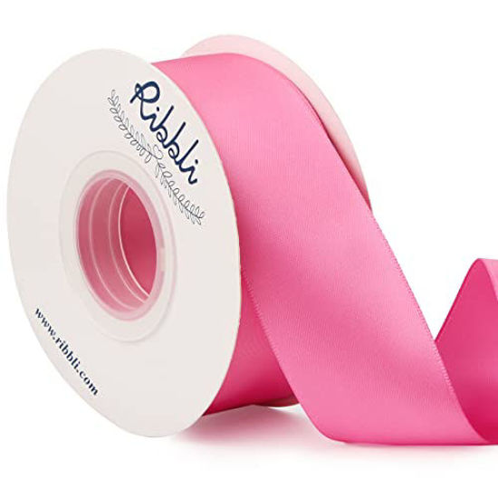 GetUSCart- Ribbli Hot Pink Double Faced Satin Ribbon,1-1/2” x ...