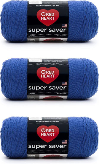 Red Heart Super Saver Gomitoli Lana (Confezione Da 3): Colore Royal, Peso Medio #4, 100% Acrilico