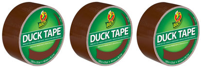Picture of Duck Brand 1304965 Color Duct Tape, Brown, 1.88 Inches x 20 Yards Each Roll, 3 Rolls