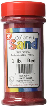 Picture of Hygloss Products Colored Play Sand - Assorted Colorful Craft Art Bucket O' Sand, Red, 1 lb