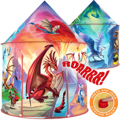 Picture of W&O Dragon Hero Kids Tent with Roar Button - Epic Dragon Tent - Pop Up Tent for Kids - Dragon Toys for Boys & Girls - Kids Play Tent - Outdoor and Indoor Tents for Kids - Dragons - Kids Tent Indoor