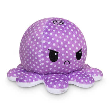 Picture of TeeTurtle | The Original Reversible Octopus Plushie | Patented Design | Sensory Fidget Toy for Stress Relief | Polka Dot + Stars | Happy + Angry | Show Your Mood Without Saying a Word!