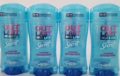 Picture of Secret Outlast Protecting Powder Scent Women's Clear Gel Antiperspirant & Deodorant, 2.6 Ounce (4 Pack)