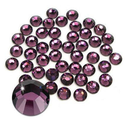 Picture of Jollin Glue Fix Flatback Rhinestones Glass Diamantes Gems for Nail Art Crafts Decorations Clothes Shoes(SS30 288pcs, Amethyst)