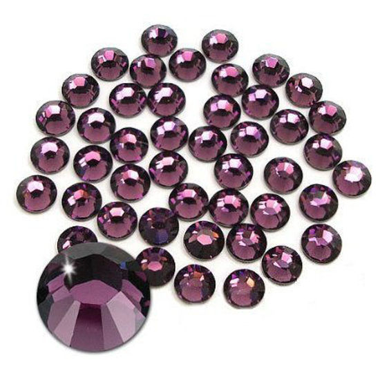 Picture of Jollin Glue Fix Flatback Rhinestones Glass Diamantes Gems for Nail Art Crafts Decorations Clothes Shoes(SS30 288pcs, Amethyst)