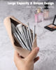 Picture of FERYES Large Travel Makeup Brush Holder, Magnetic Anti-fall Out Silicon Portable Cosmetic Face Brushes Holder, Soft and Sleek Makeup Tools Organizer for Travel- (8.27 * 2.36 * 1.57)