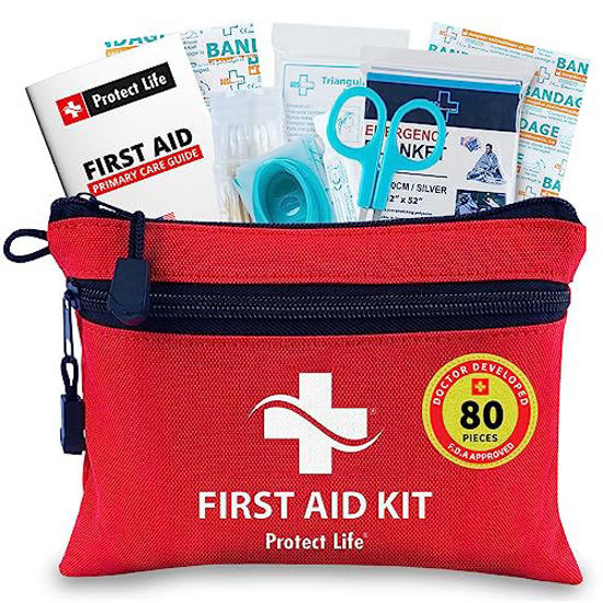 80-Piece First Aid Kit for Home/Businesses, Emergency Kit, Travel First Aid  Kit for Car, Mini First Aid Kit Bag Survival Kit, Medical Kit, Hiking