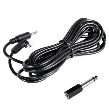 Picture of Fotoconic 10ft/3M 3.5mm to Male Flash PC Sync Cord Cable with 6.35mm to 3.5mm Jack Adapter for Studio Strobe Trigger Camera Lighting