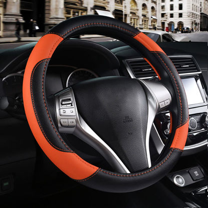 K KNODEL Universal Fit Steering Wheel Cover, Microfiber Leather