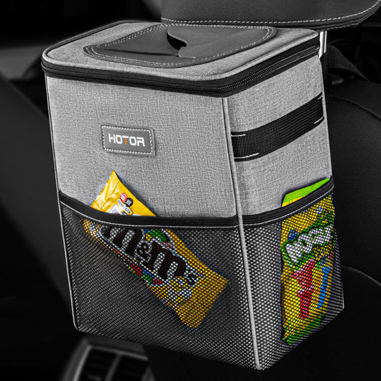 GetUSCart- HOTOR Car Trash Can - Multifunctional Car Accessory for Interior  Car Stuff Storage with Compact Design, Waterproof Car Organizer and Storage  with Adjustable Straps, Magnetic Snaps (Light Gray)