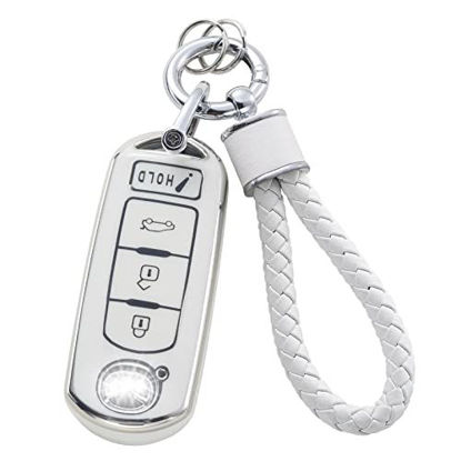 Picture of YO&YOYE for Mazda Key Fob Cover with Keychain, Soft TPU Key Case Protection Shell Fit for Mazda 3 6 8 Miata MX-5 CX-3 CX-5 CX-7 CX-9 Smart Remote