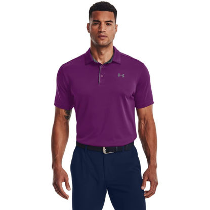Picture of Under Armour Men's Tech Golf Polo , (514) Rivalry / Pitch Gray / Pitch Gray , Large