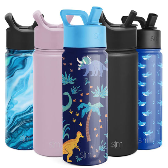  Simple Modern Kids Water Bottle with Straw Lid, Insulated  Stainless Steel Reusable Tumbler for Toddlers, Boys, Summit Collection