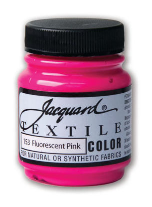 Picture of Jacquard Fabric Paint for Clothes - 2.25 Oz Textile Color - Fluorescent Pink - Leaves Fabric Soft - Permanent and Colorfast - Professional Quality Paints Made in USA - Holds up Exceptionally Well to Washing