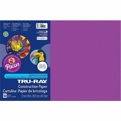 Picture of Pacon Tru-Ray Construction Paper, 76 lbs., 12 x 18, Magenta, 50 Sheets/Pack (103032)