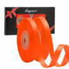 Picture of Solid Color Double Faced Orange Satin Ribbon 3/8" X 50 Yards, Ribbons Perfect for Crafts, Wedding Decor, Bow Making, Sewing, Gift Package Wrapping and More