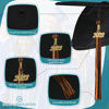 Picture of Endea Graduation Mixed Double Color Tassel with Gold Date Drop (Black/Orange, 2023)