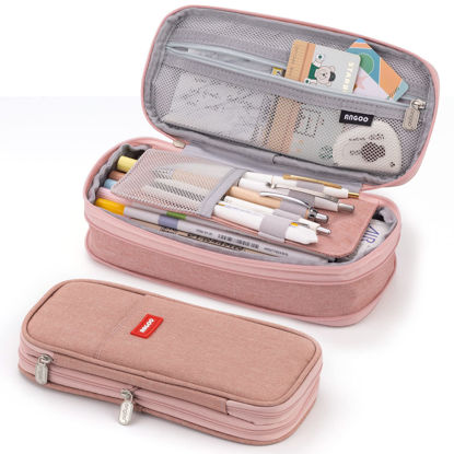 Picture of EASTHILL Big Capacity Pencil Case Large Pencil Pouch Stationery Pen Bag for Teen Girls-Deep Pink