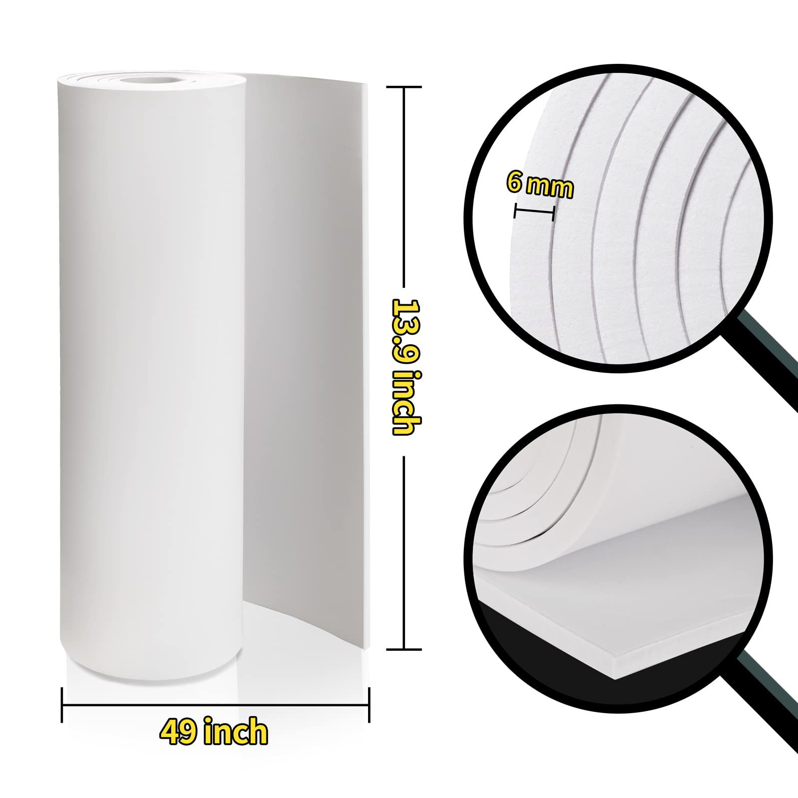 GetUSCart- White Eva Foam Cosplay Sheets roll,Premium eva Foam 6mm