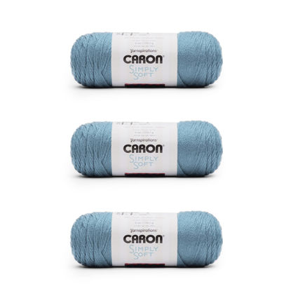 Picture of Caron Simply Soft Light Country Blue Yarn - 3 Pack of 170g/6oz - Acrylic - 4 Medium (Worsted) - 315 Yards - Knitting/Crochet